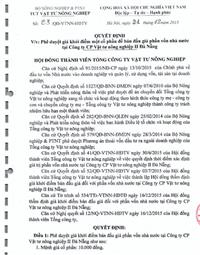 Quyết định của Hội đồng thành viên Tổng công ty VTNN về việc Phê duyệt giá khởi điểm một cổ phần để bán đấu giá phần vốn nhà nước tại công ty cổ phần Vật tư nông nghiệp II Đà Nẵng